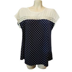 Polka Dot Navy and White Women's Top